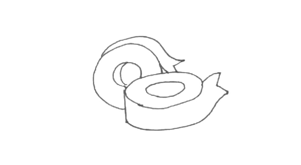 步骤6：也用小弧线连接起来。