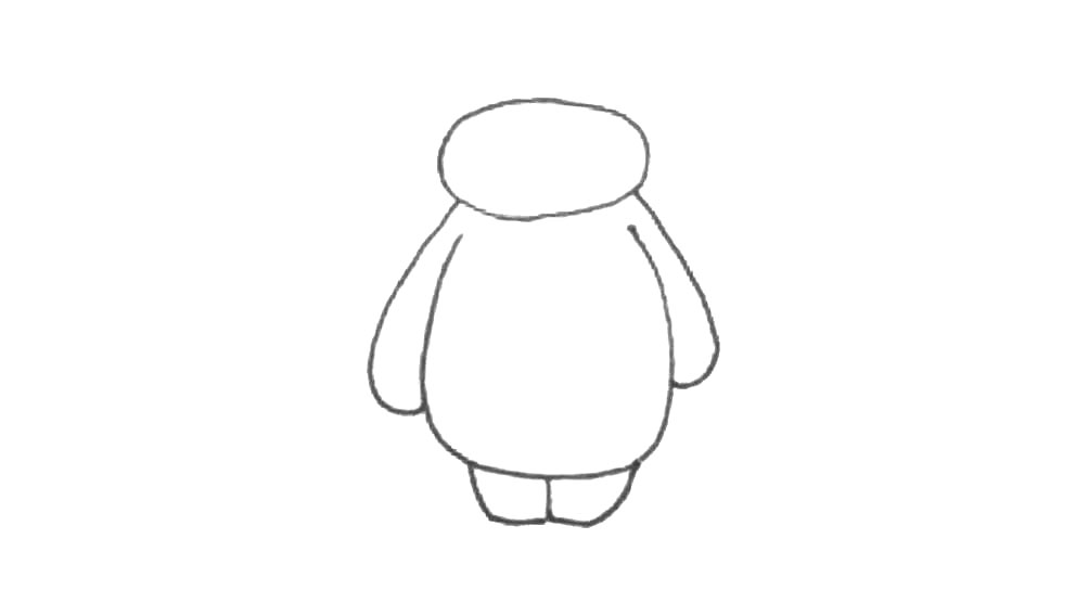 步骤4：下面用方形的感觉画出脚。