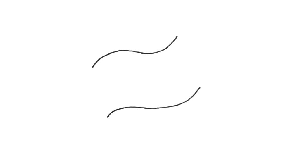 步骤1：先在纸上画出两条曲线。