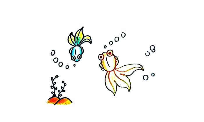 金鱼简笔画画法