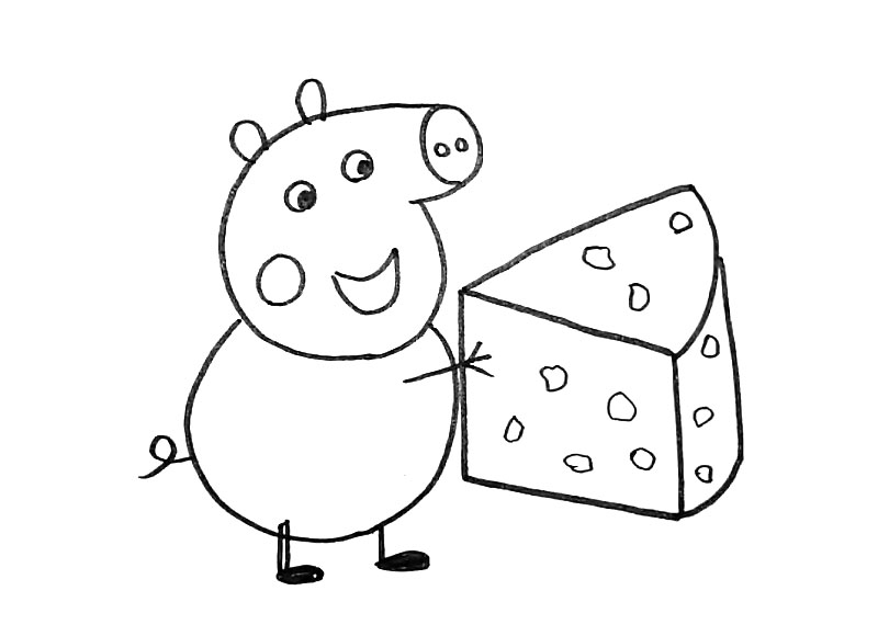 步骤6：在蛋糕山勾画出一些糖果的轮廓。