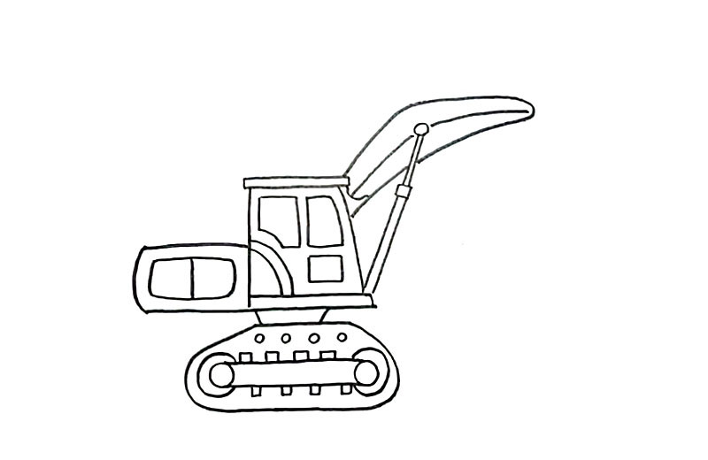 步骤4：画出挖土机的大臂。