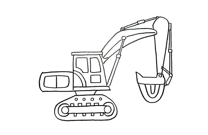 步骤6：接着画的它斗杆油缸。