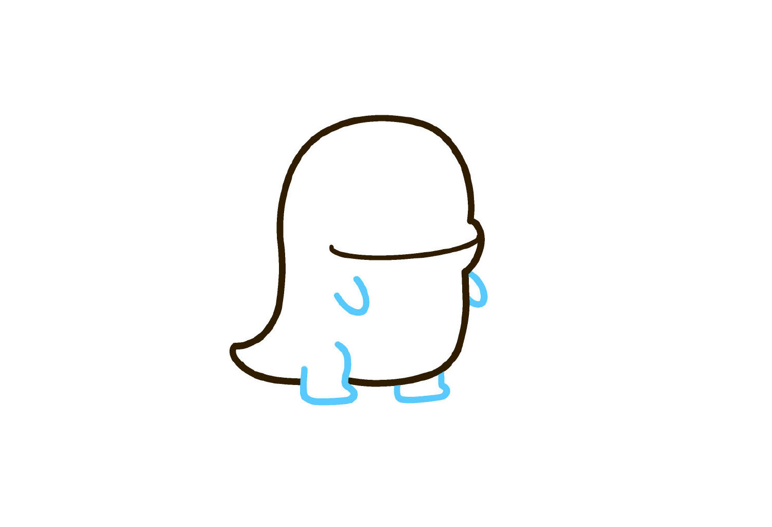 步骤3：画出小手和小脚。