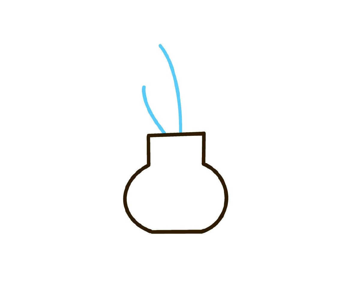 步骤2：画两支光秃秃的小枝丫。