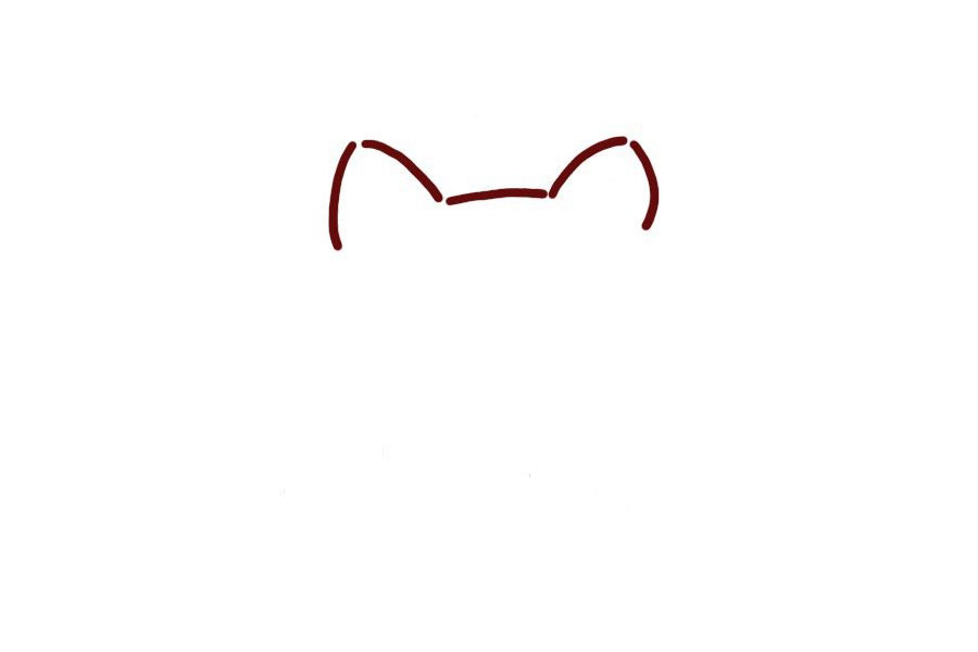 步骤1：先画出小狗的耳朵