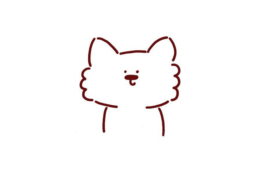 步骤4：接着画小狗的身体轮廓