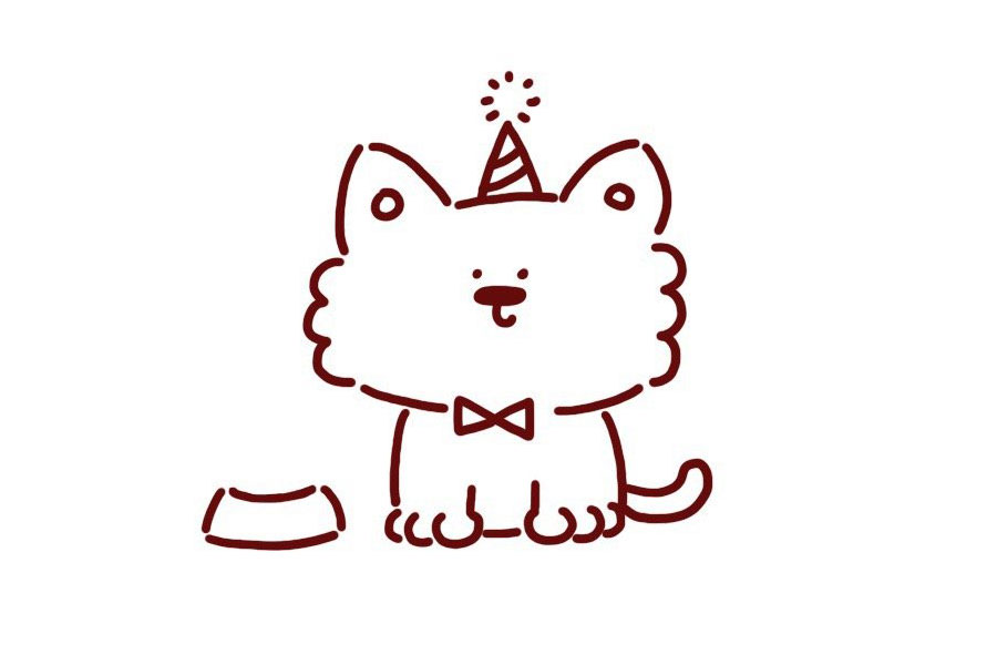 步骤7：给小狗旁边画以一个小碗，