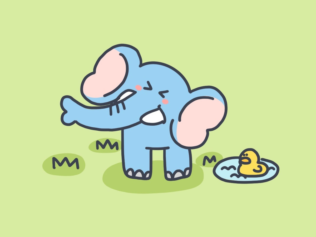 生气的大象简笔画画法步骤