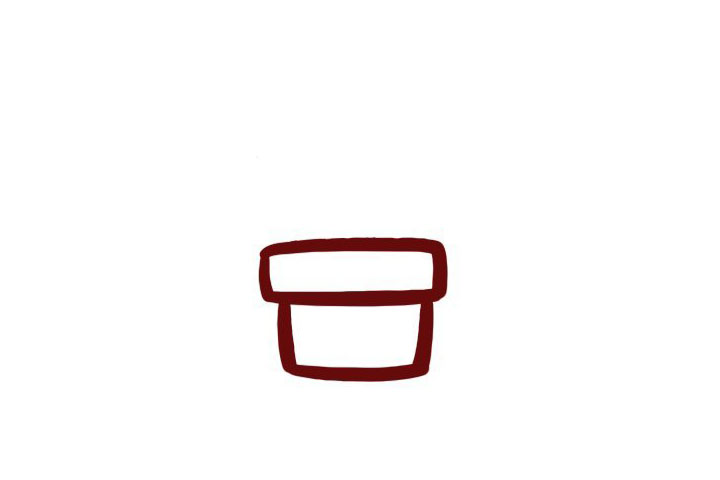 步骤1：先画一个简单的花盆