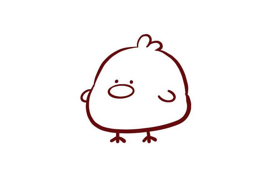 步骤5：画小鸡的小脚
