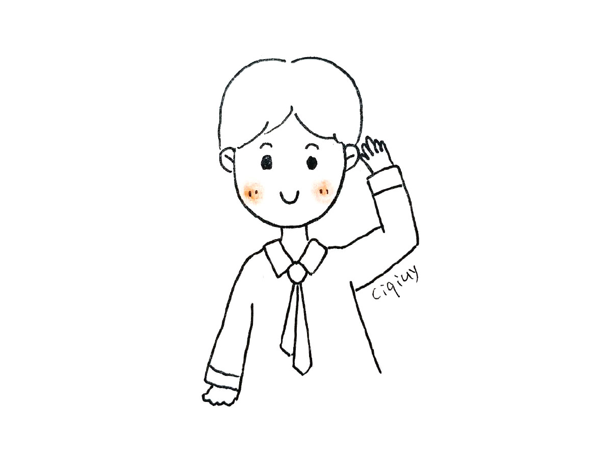 一组可爱的小男孩简笔画图片-图9