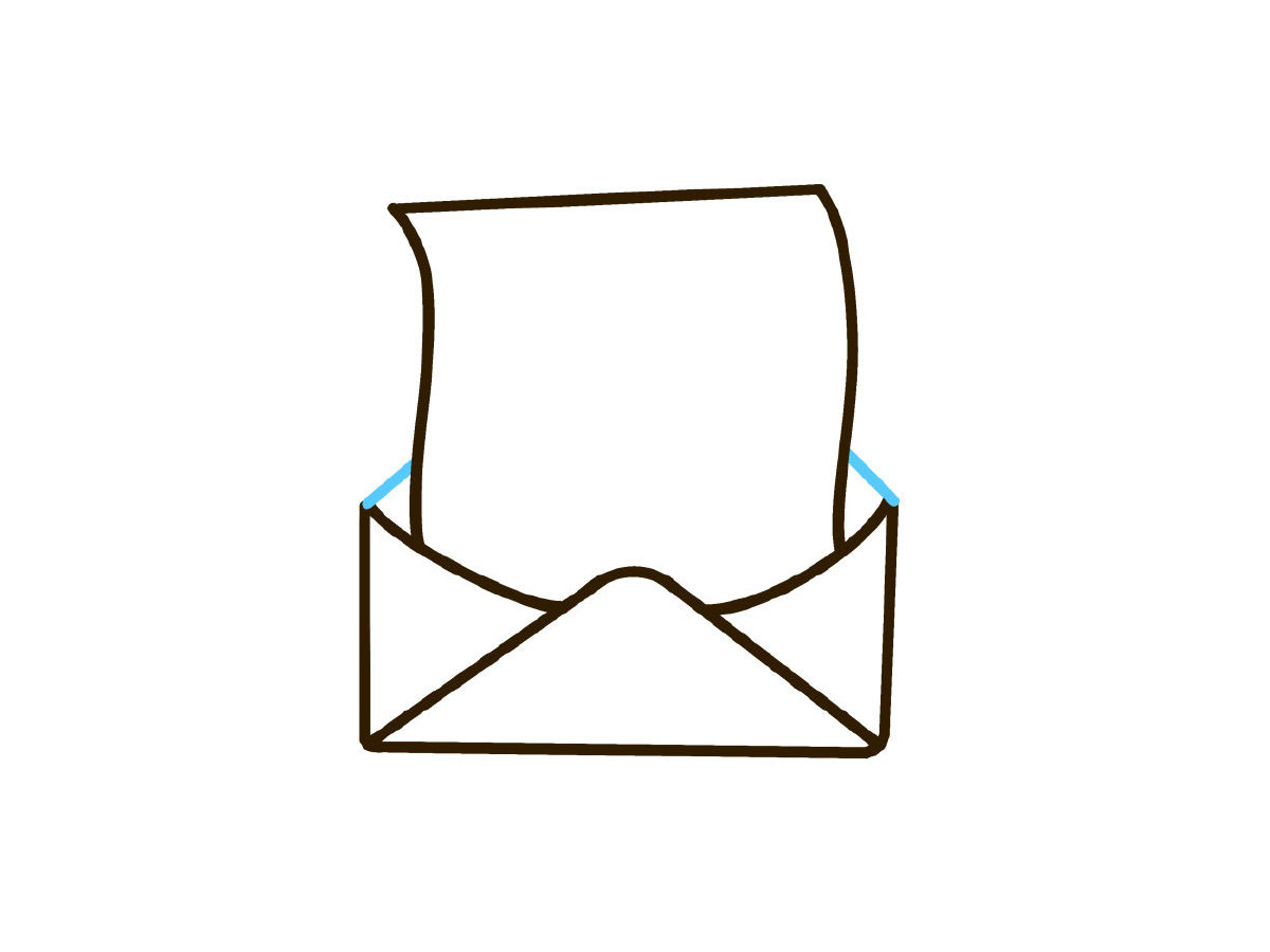 步骤4：完善下信封的细节。