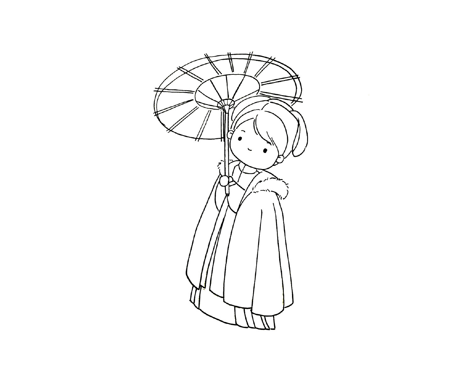 步骤7：完善纸伞。