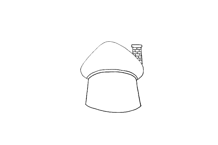 步骤6：再用一块一块的砖头装饰一下烟囱。