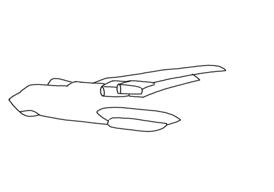 步骤3：接着画翅膀和机身细节。