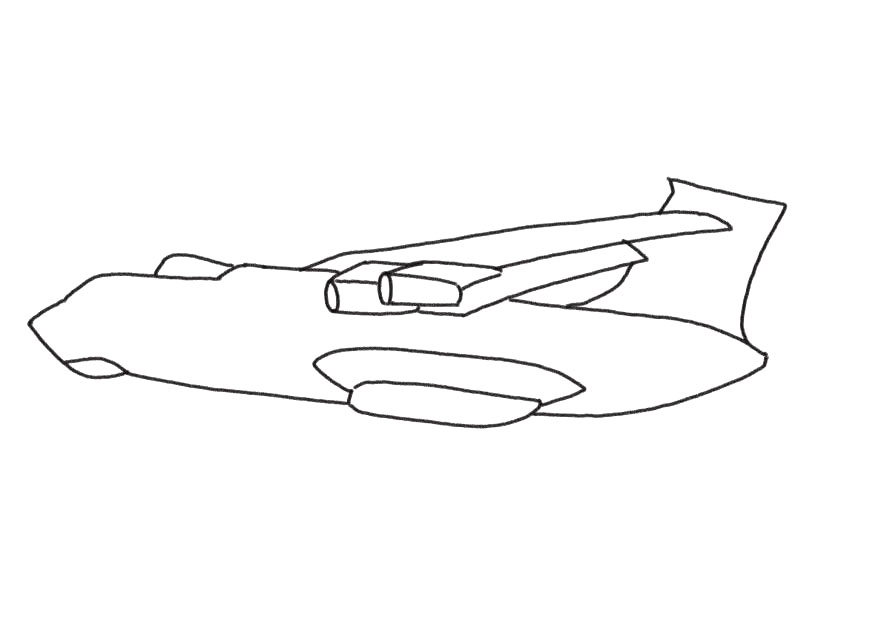 步骤4：画飞机的尾部轮廓。