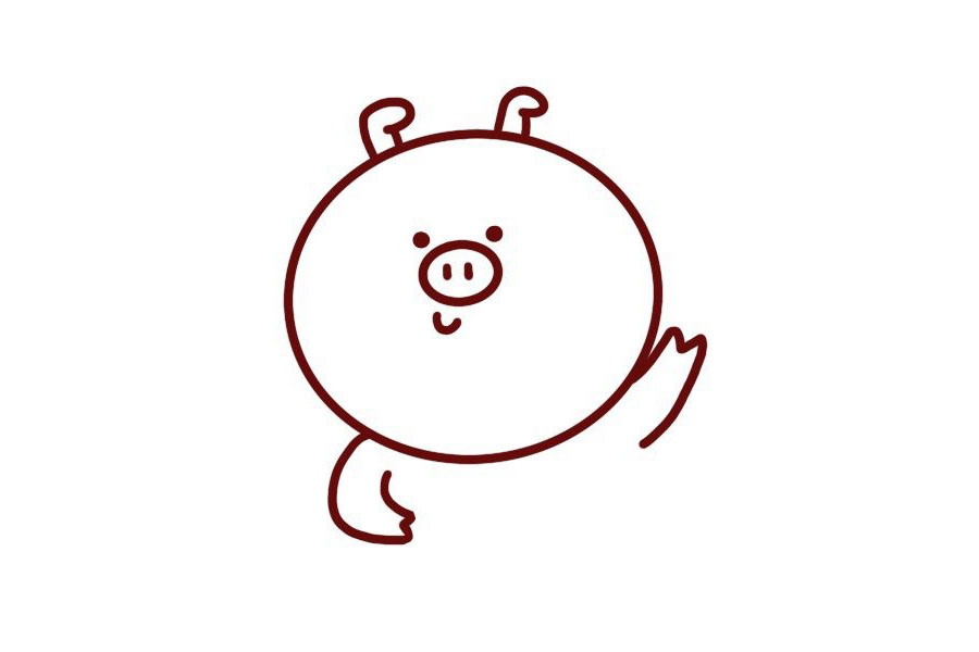 步骤4：画小猪的手。