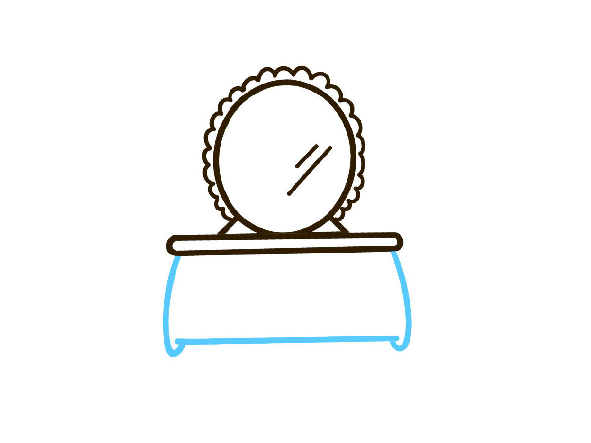 步骤5：画出柜子的外形。