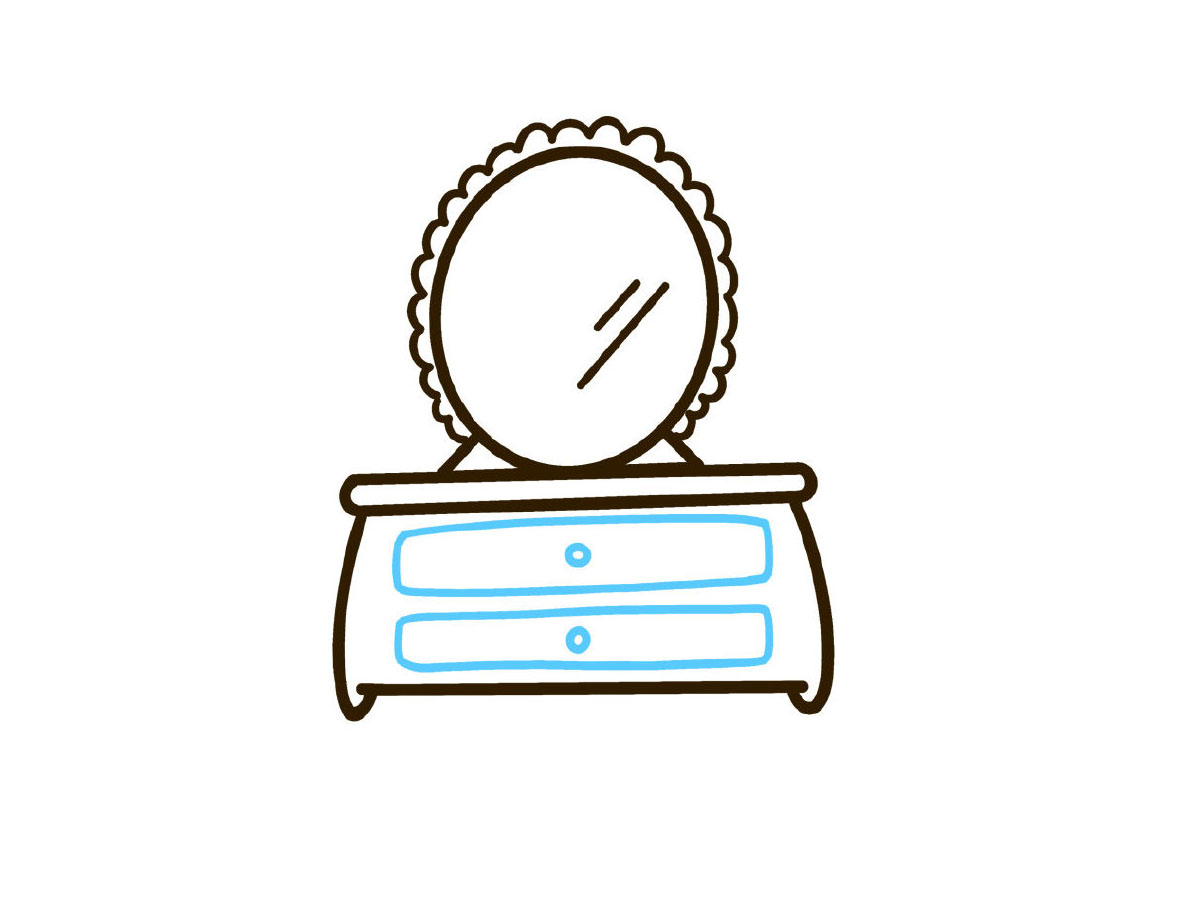 步骤6：画两个小抽屉。