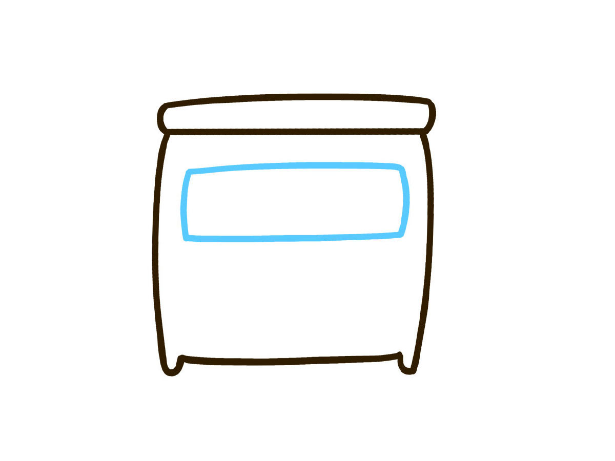 步骤4：画一个长方形抽屉。