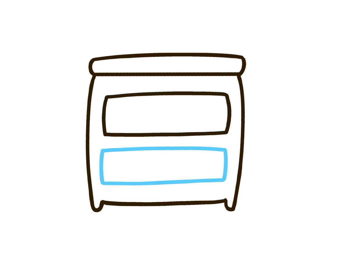 步骤5：下面再画一个长方形抽屉。