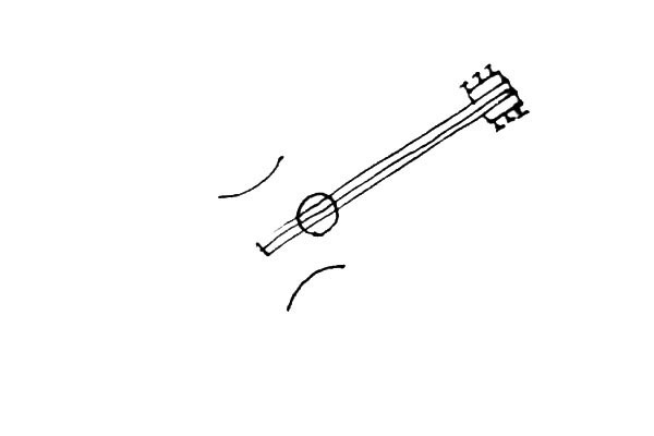 步骤4：在两边，画上“)(”的形状，注意对称。