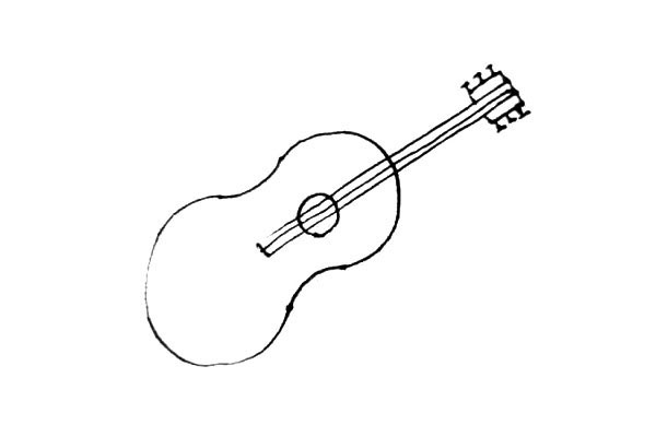 步骤5：在刚刚画下的“)(”上下各用半个椭圆形将它们连起来，注意上小下大。