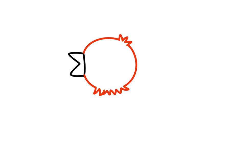 步骤2：接着画出头部轮廓。