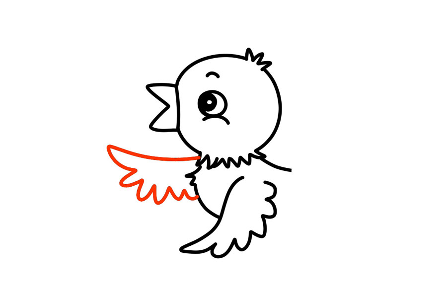 步骤6：画另一只翅膀。