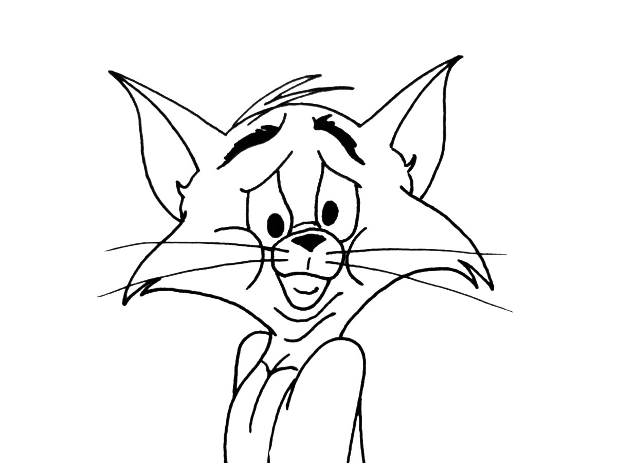 汤姆猫简笔画图片-图6