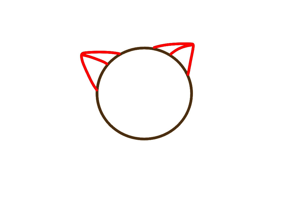 步骤2：接着画耳朵。