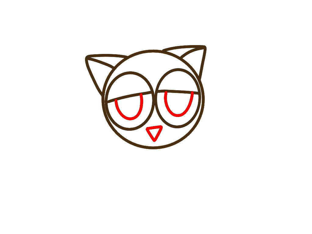 步骤5：画出眼球和嘴巴。