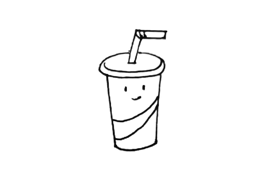 步骤5：接着再给他加上一点小表情和装饰线。