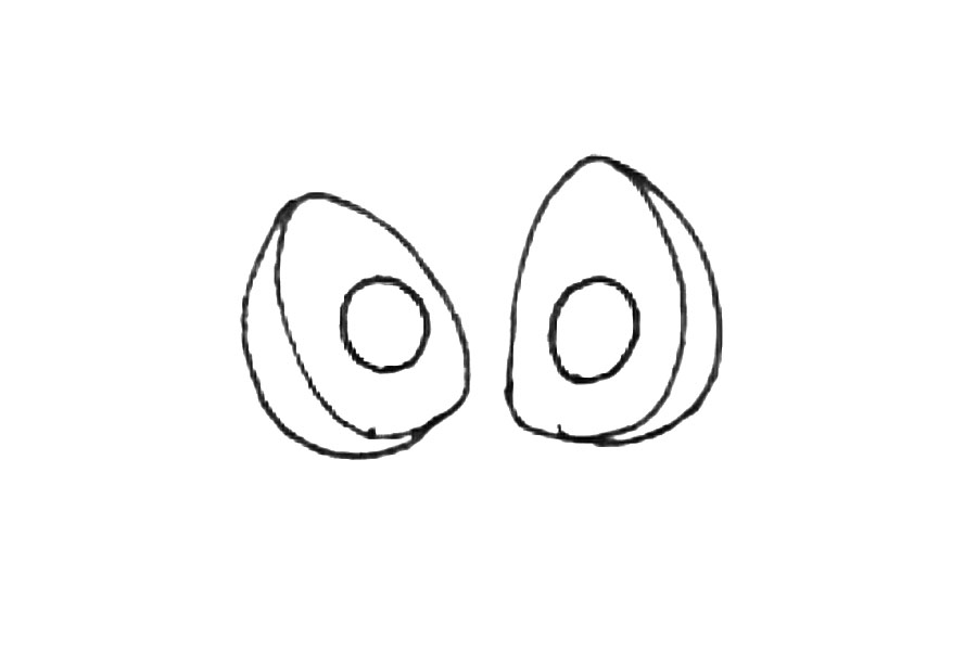 步骤3：接着在中间画上圆形。