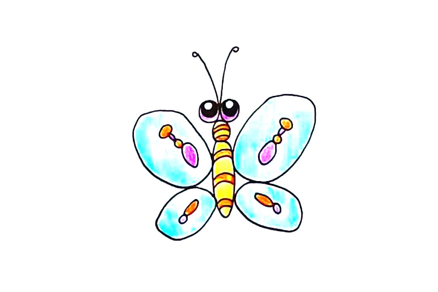 蝴蝶简笔画画法步骤