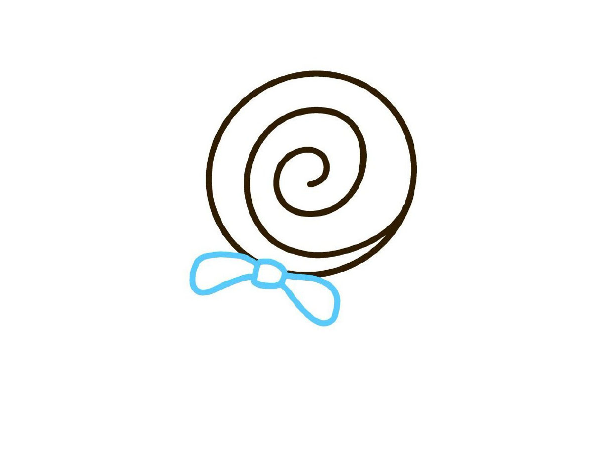 步骤3：画一个蝴蝶结。