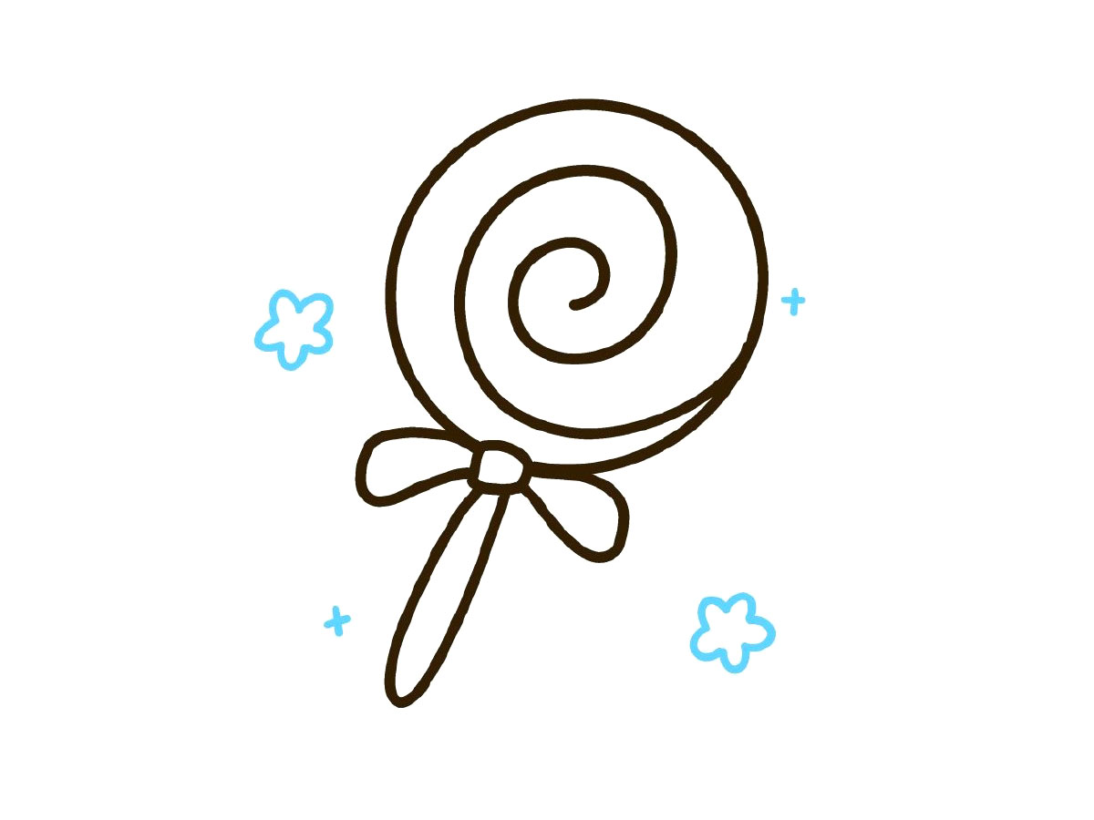 步骤5：画上一些星星装饰物品。