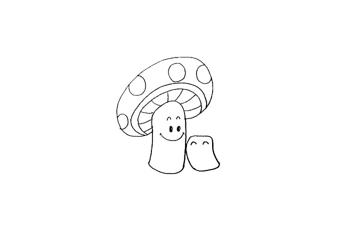 步骤10：在长方形的上方画出弯弯的眉毛。