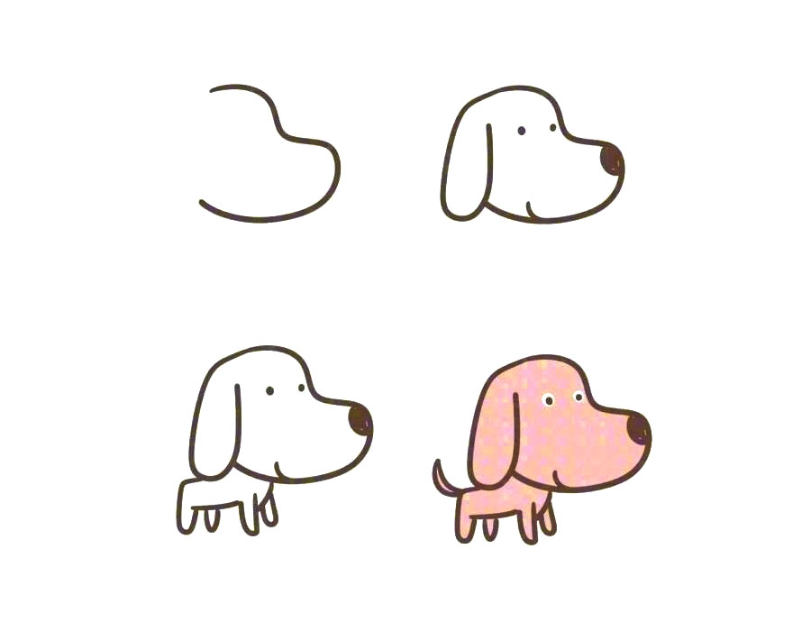 一组狗狗简笔画教程-图3