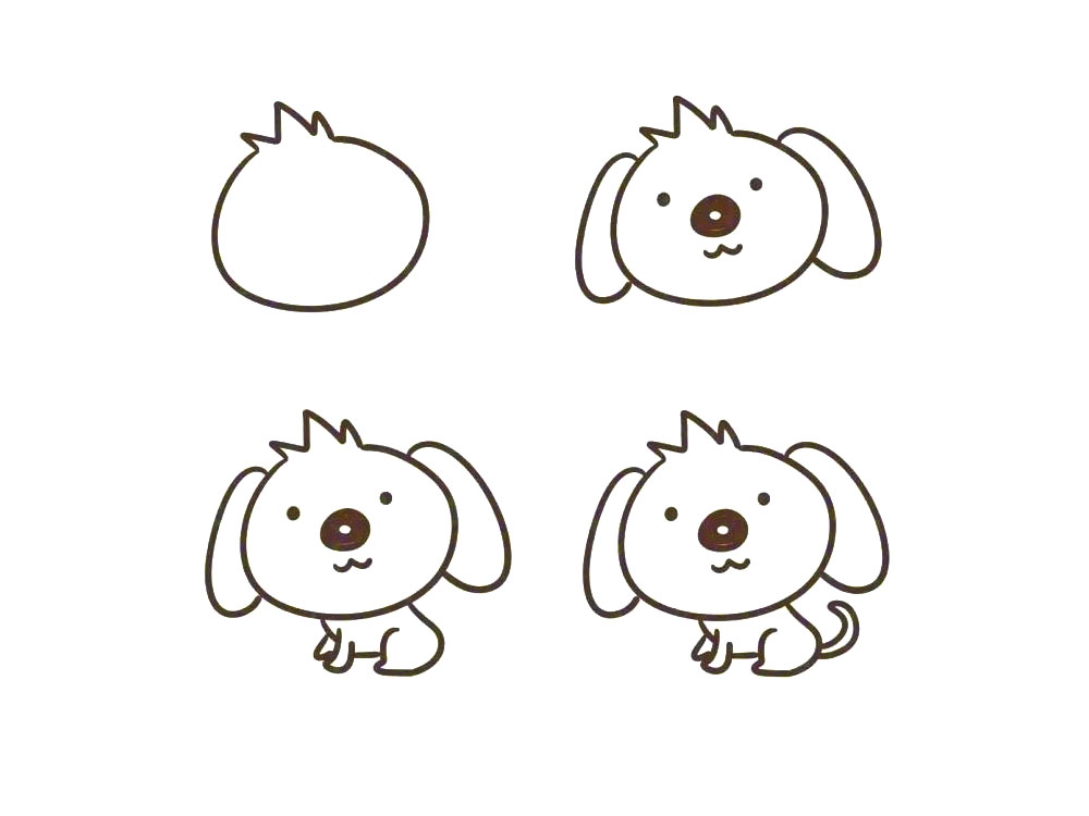 一组狗狗简笔画教程-图7