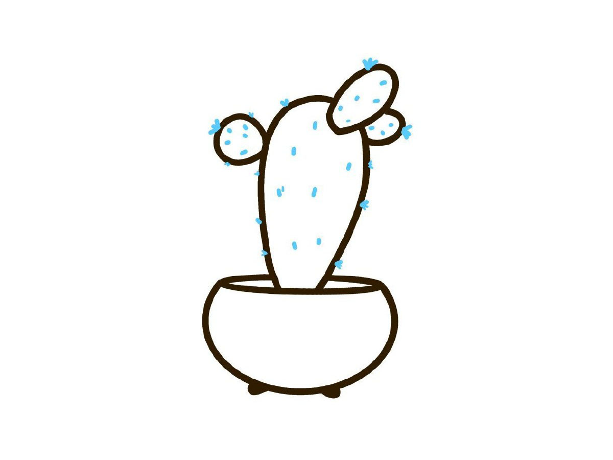 步骤6：加上刺，就画完啦！