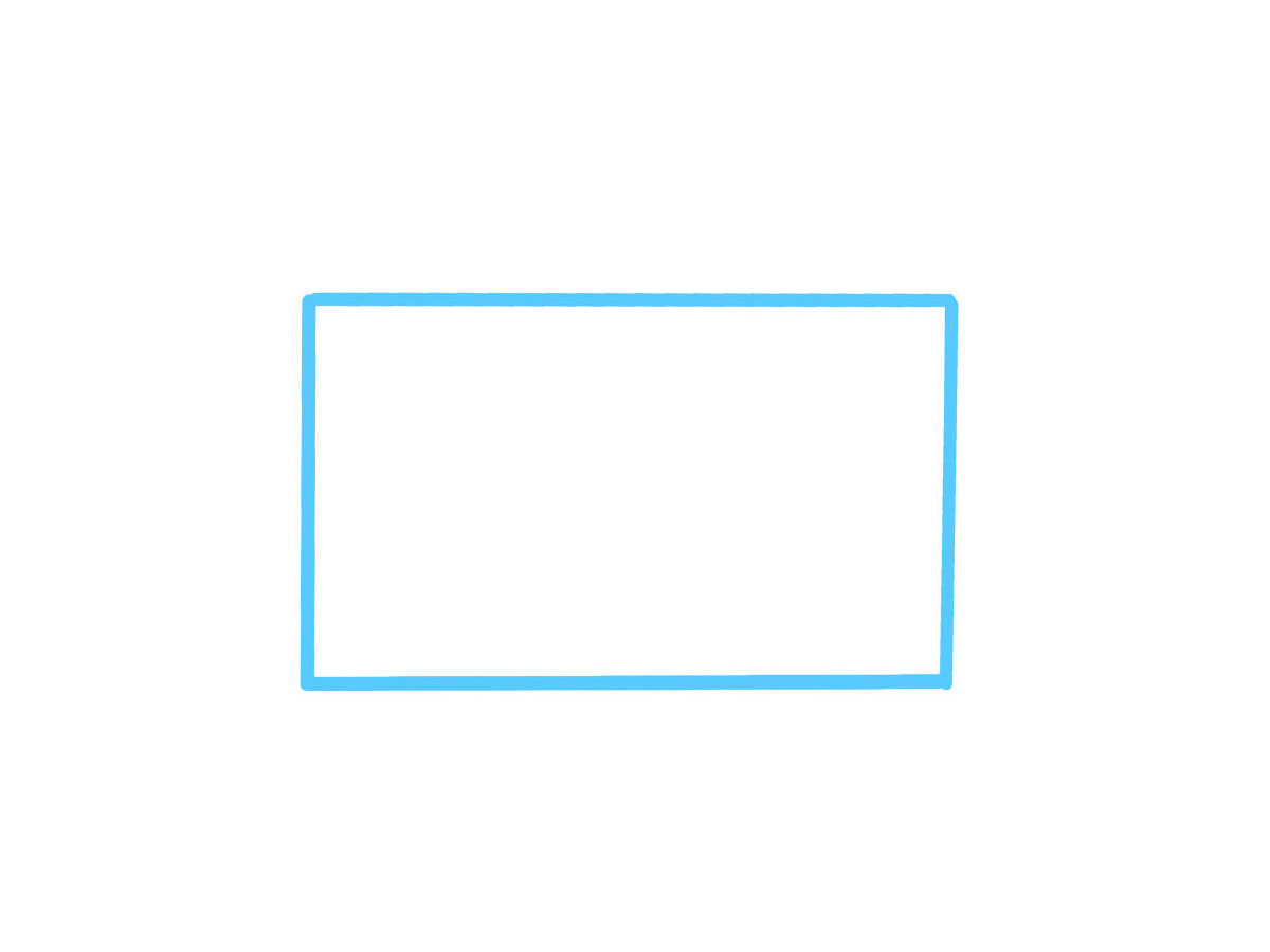 步骤1：画一个长方形。