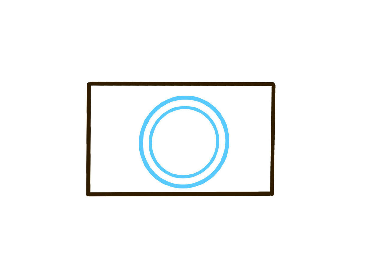 步骤2：画两圆圈当镜头。