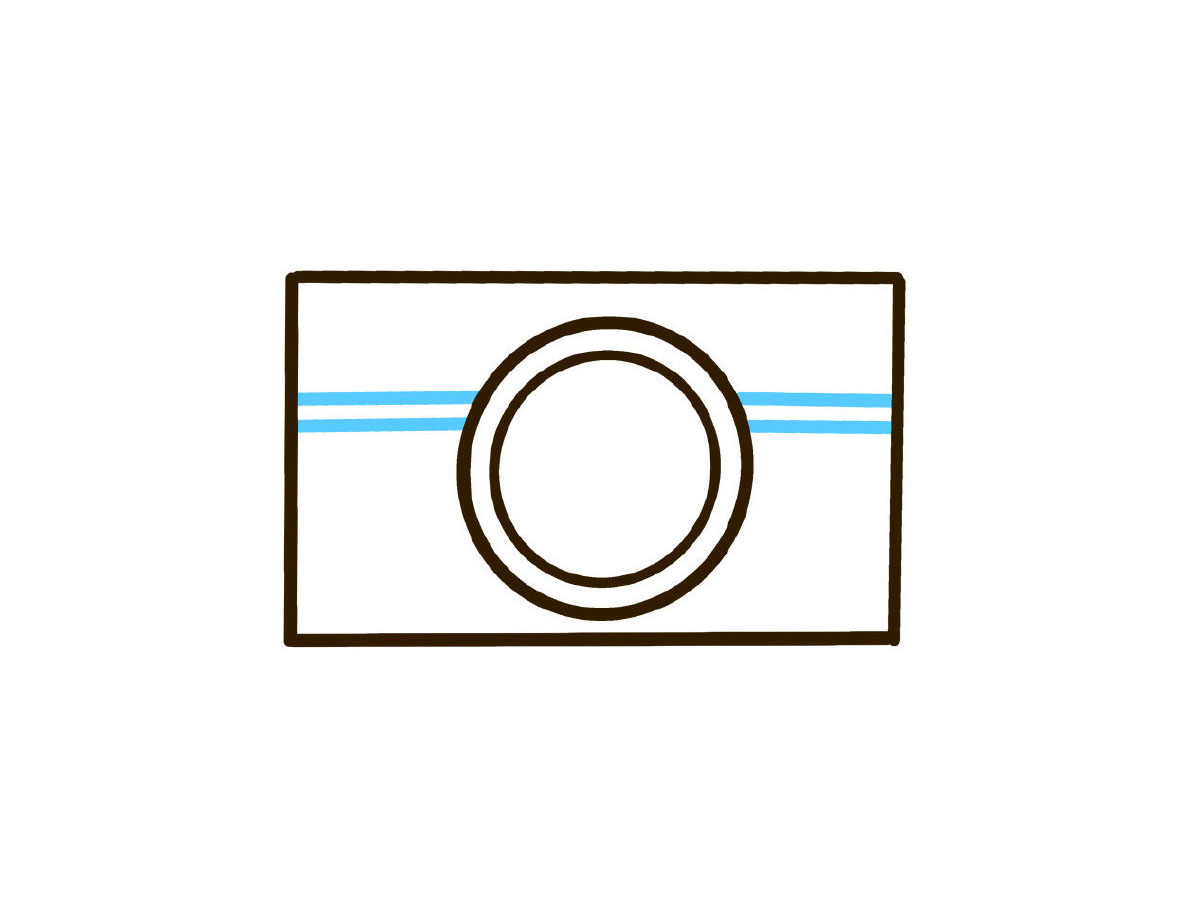 步骤3：画一对短横线。