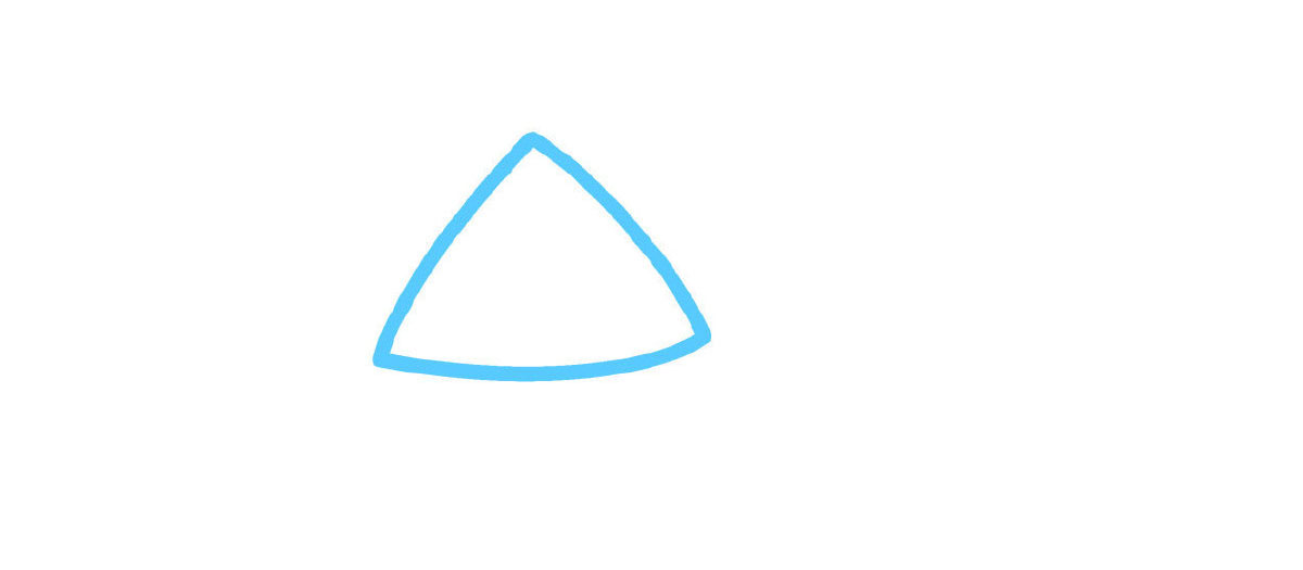 步骤1：画个三角形的房顶。