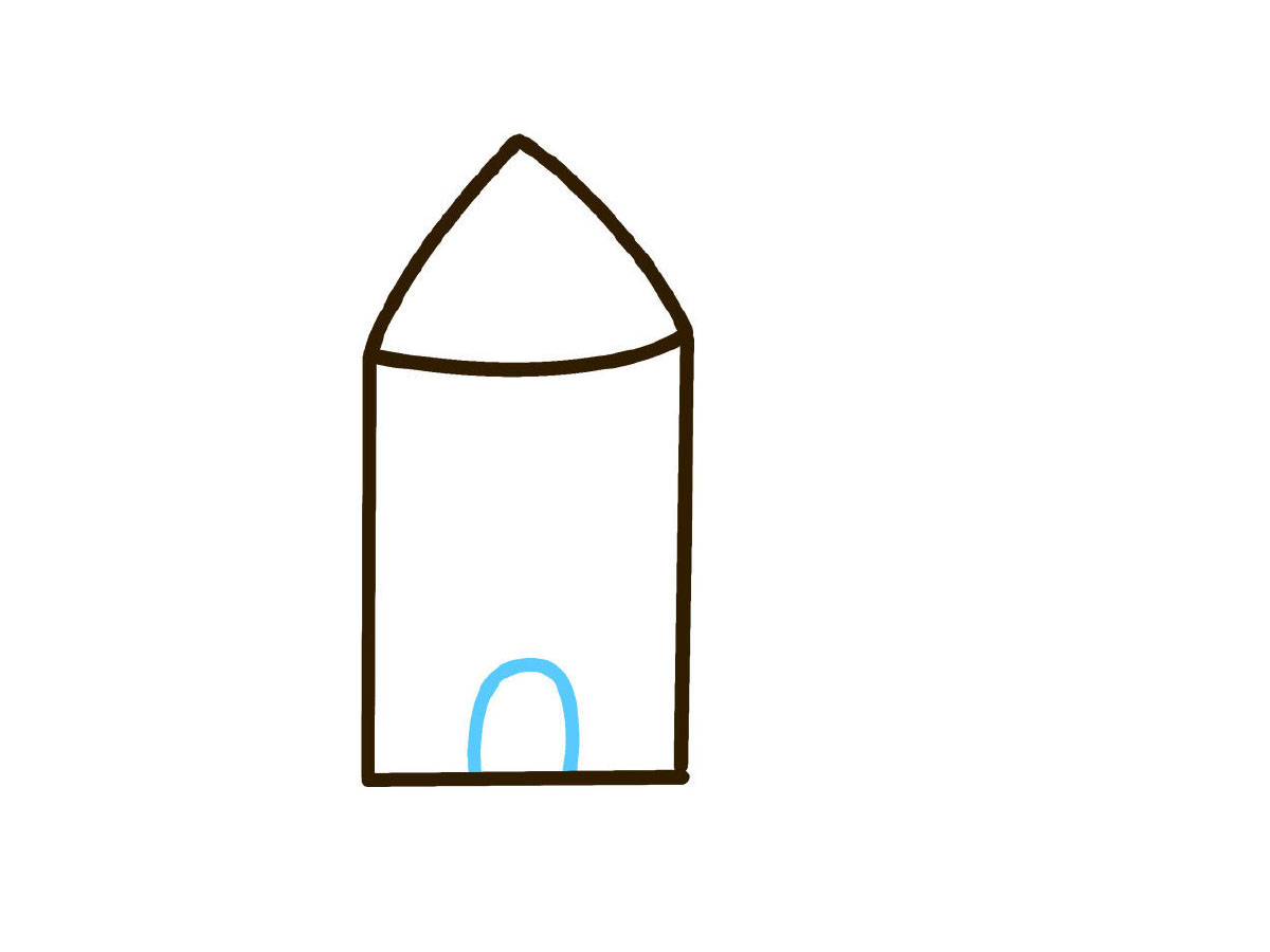 步骤3：画一个小门。