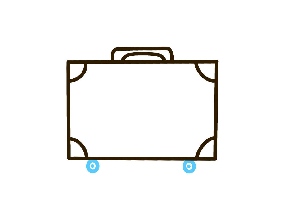 步骤4：画上小轮子。