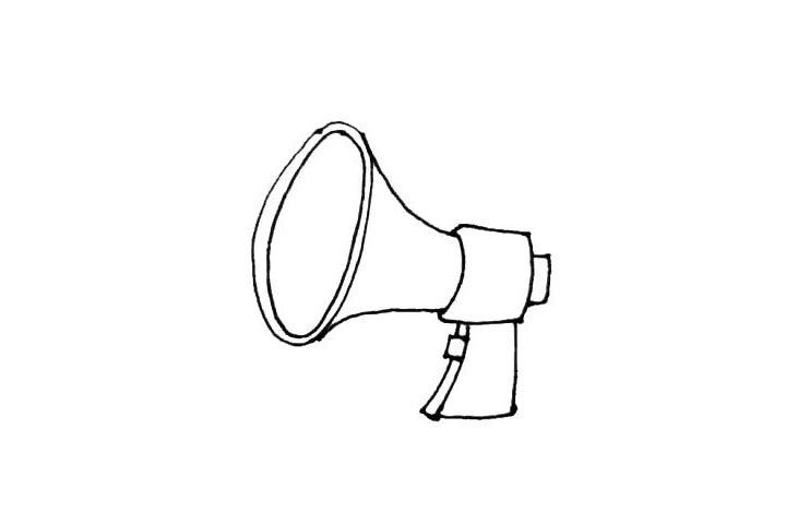 步骤5：在正方形的下面，画上一个梯形，注意中间还有个方形的按钮。