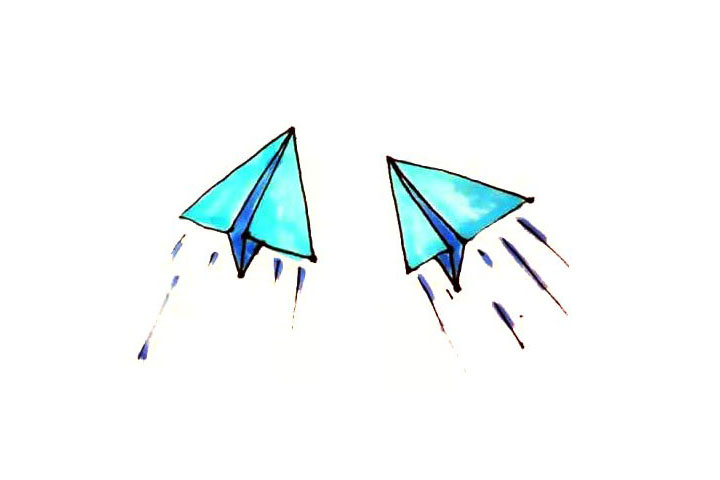 纸飞机简笔画画法步骤